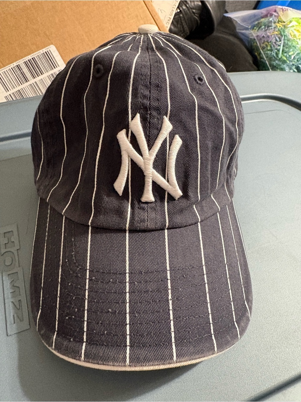 New York Yankees Pinstripe Baseball Cap hat - Navy White 1947 twins snapback